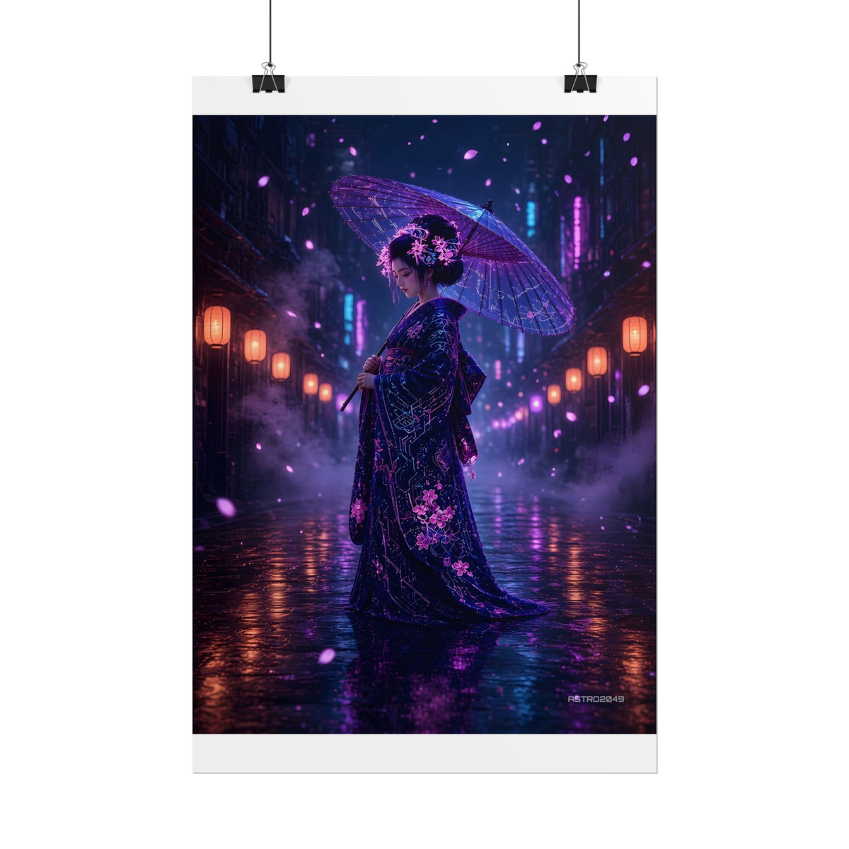 Lantern Rain Geisha matte poster by ASTRO2049, view 3 of 8