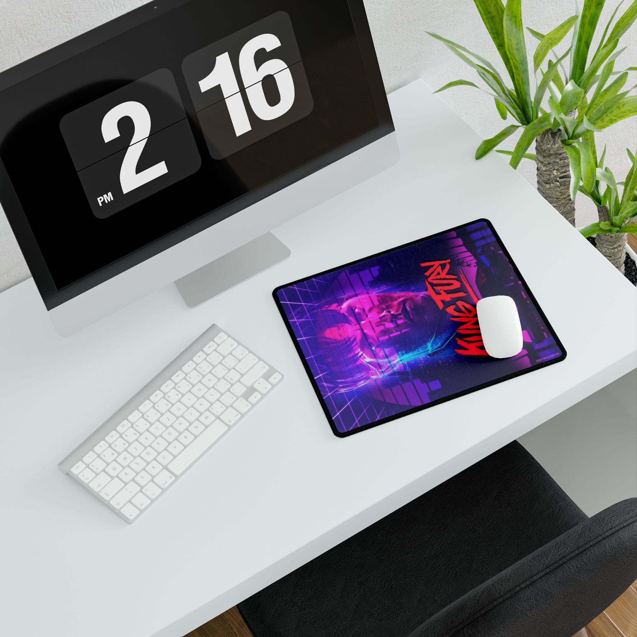KUNG FURY - Retro Kung Fu Desk Mat - Gaming Desk Pad, Mouse Pad, Computer Mat, Office Decor, Unique Desk Accessories
