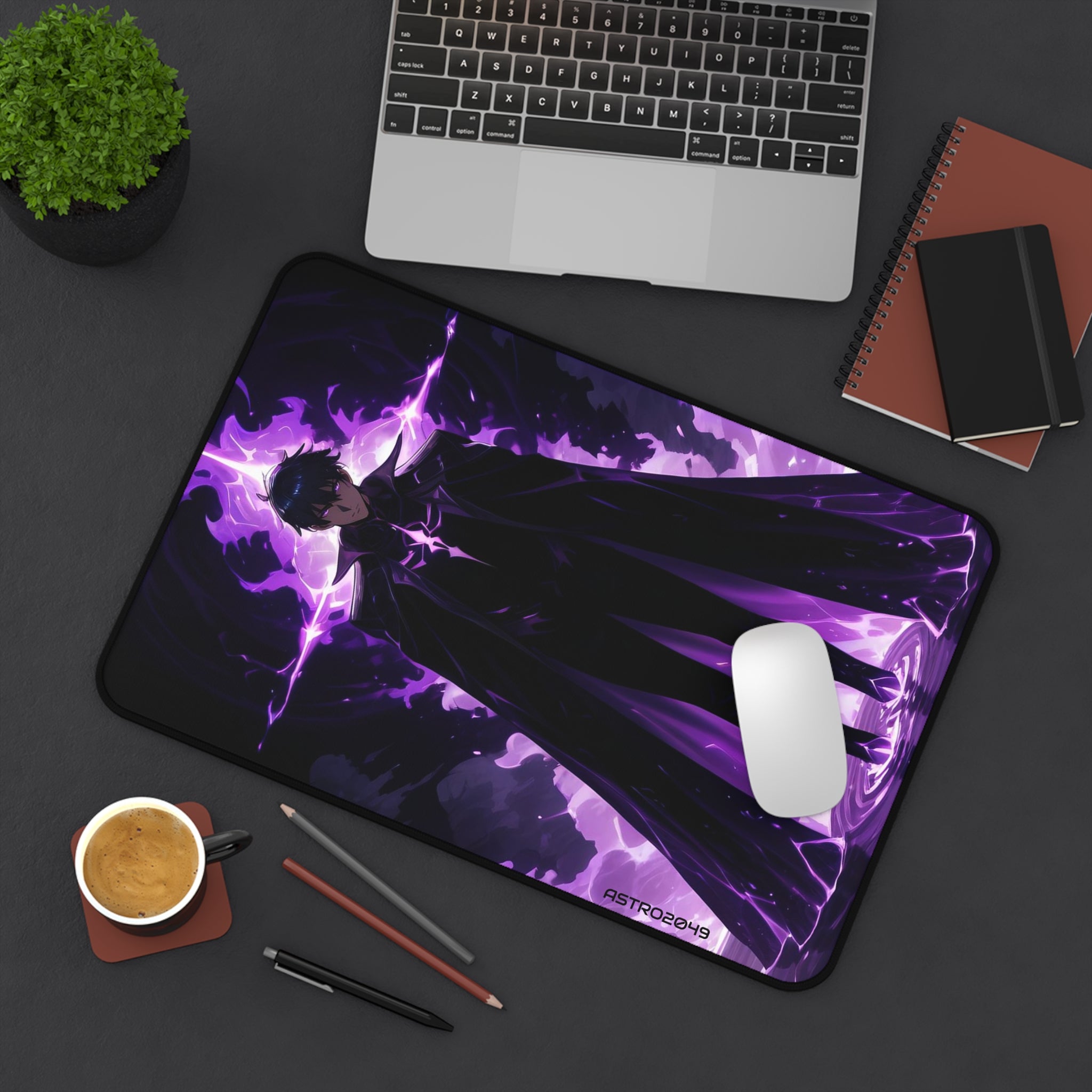 SOLO LEVELING - Sung Jinwoo - ARISE - Gaming Desk Mat with Dark Mage Design, Office Accessory, Desk Decor, Computer Pad, Anime Merchandise