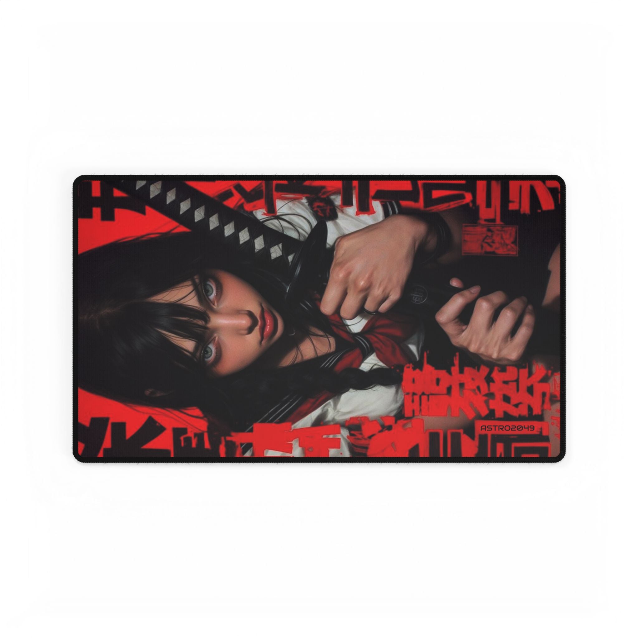 CYBERPUNK - GEISHA - SAMURAI - Anime-Inspired Desk Mat - Stylish Gaming Accessory, Office Decor, Computer Mat, Unique Gift for Gamers