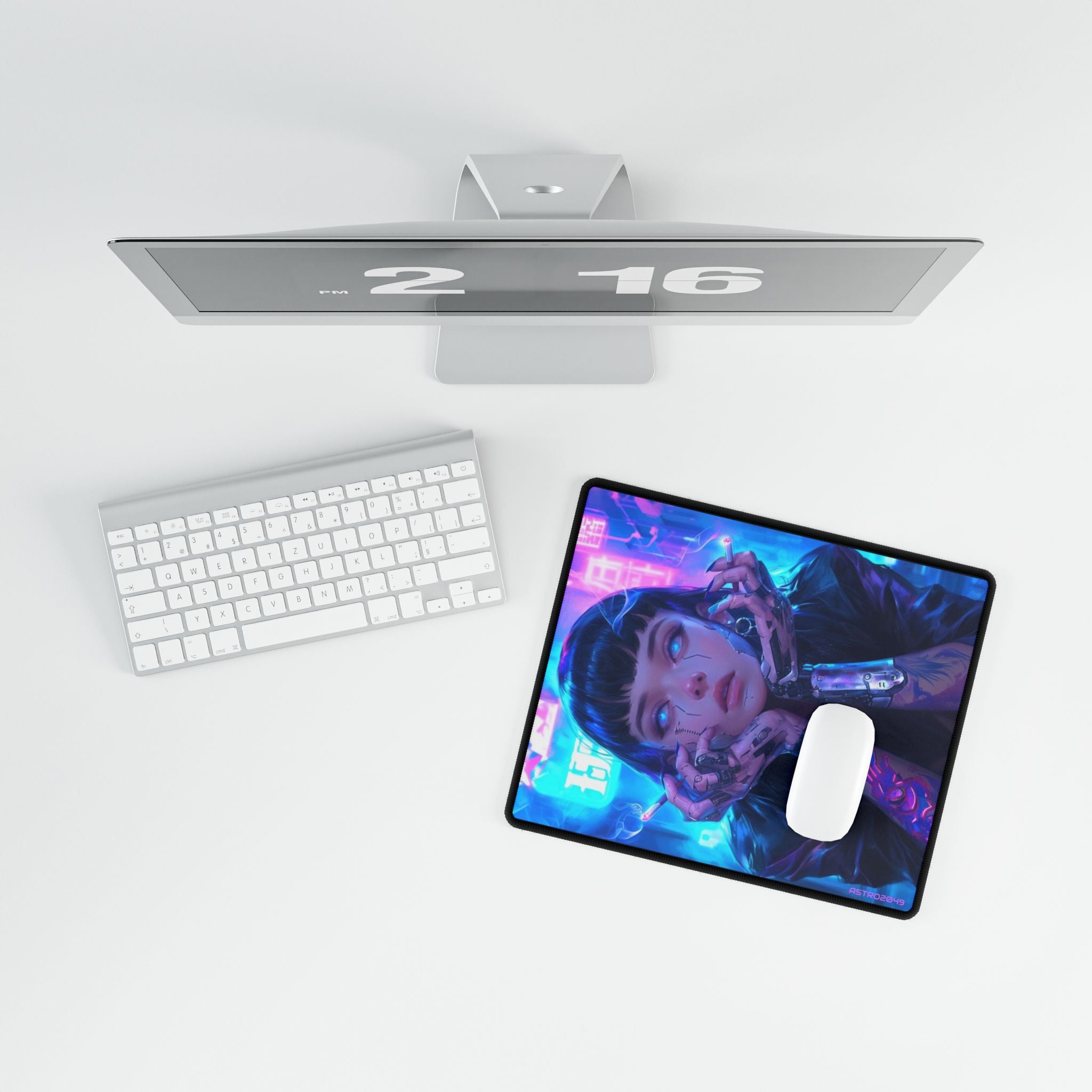 CYBERPUNK - Vibrant Desk Mat for Gamers, Colorful Desk Accessories, Gaming Setup, Office Decor, Gift for Tech Lovers, Digital Art