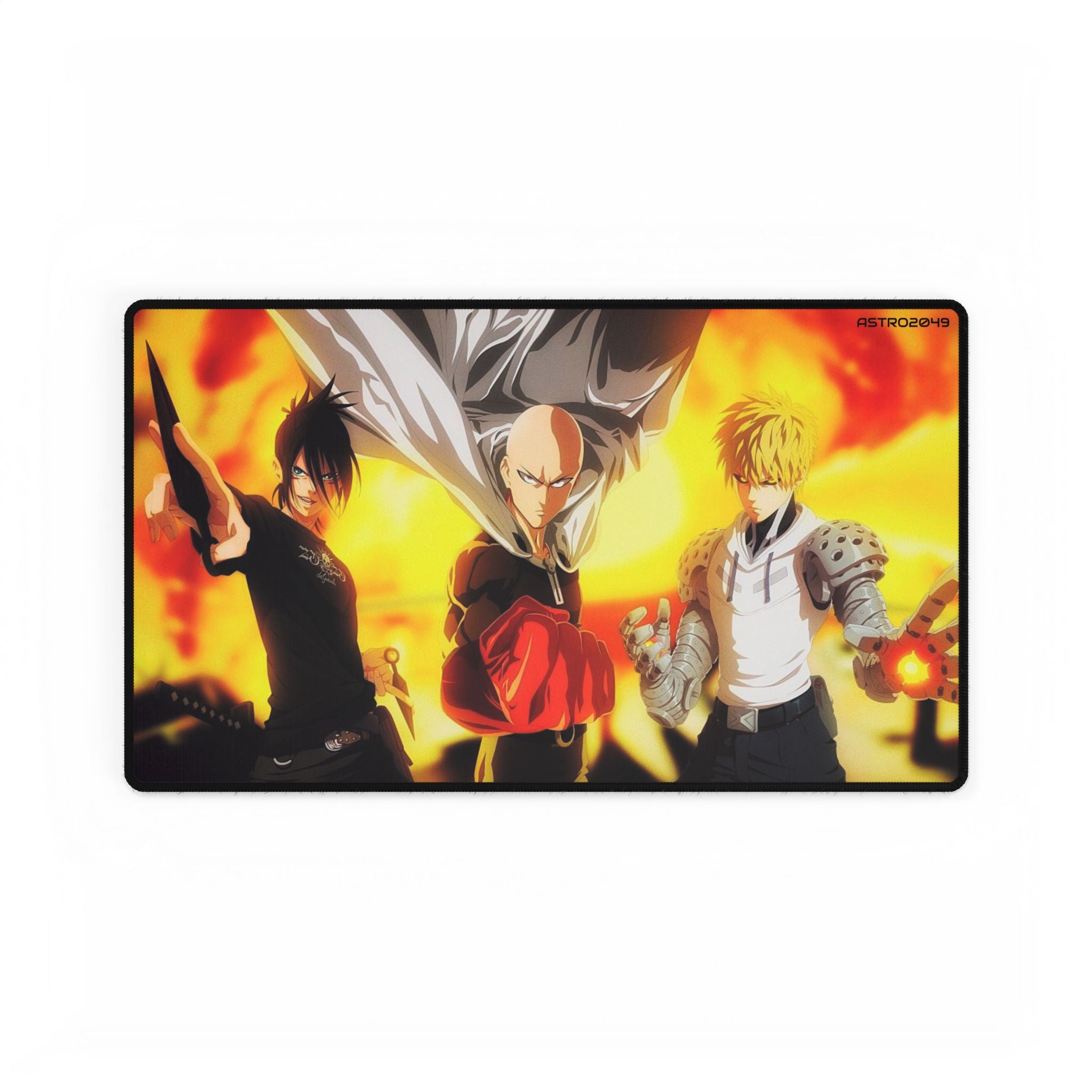 ONE-PUNCH MAN: Saitama / Genos / Sonic - Stylish Anime Desk Mat - Gamer Desk Accessories, Office Decor, Unique Gift for Anime Fans