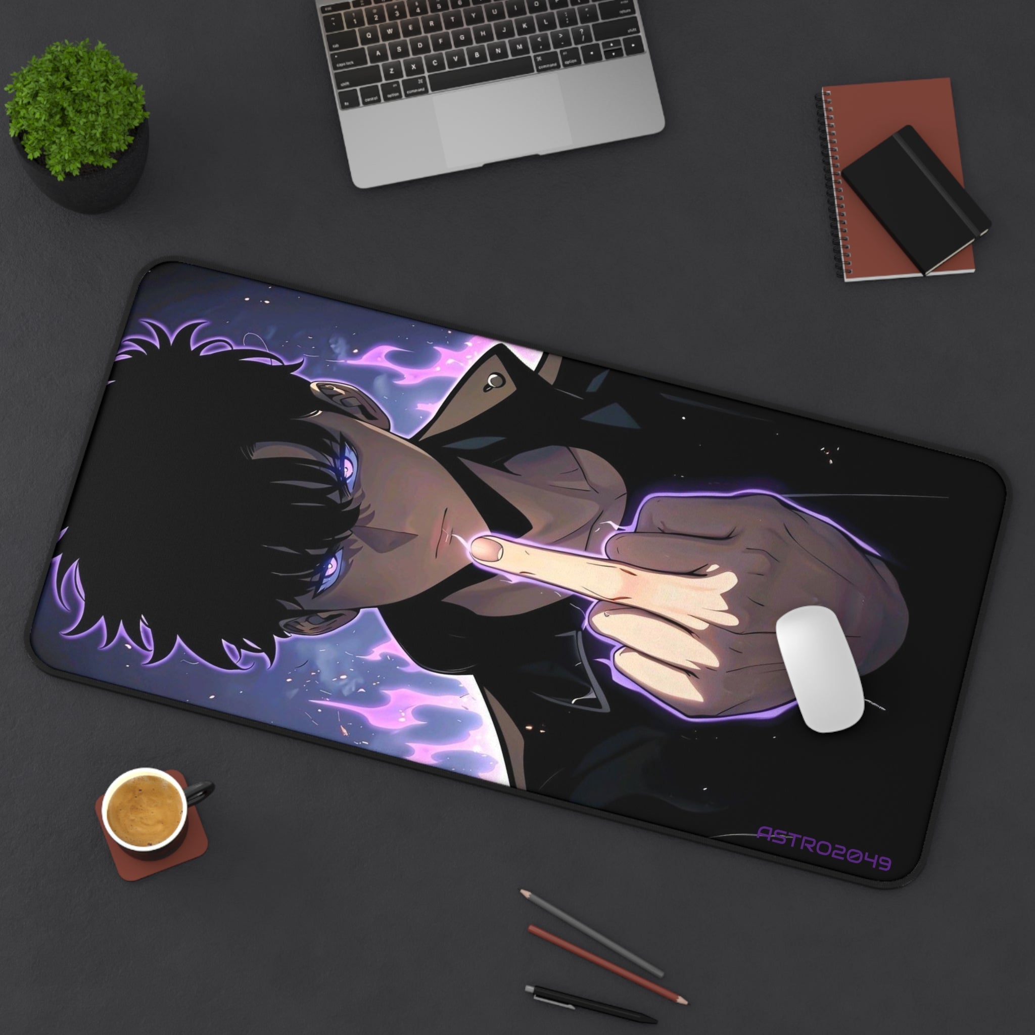 SOLO LEVELING - Sung Jinwoo - ARISE - Cosmic Vibes Desk Mat - Anime Gaming Mouse Pad, Gamer Gift, Desk Accessories, Unique Home Office