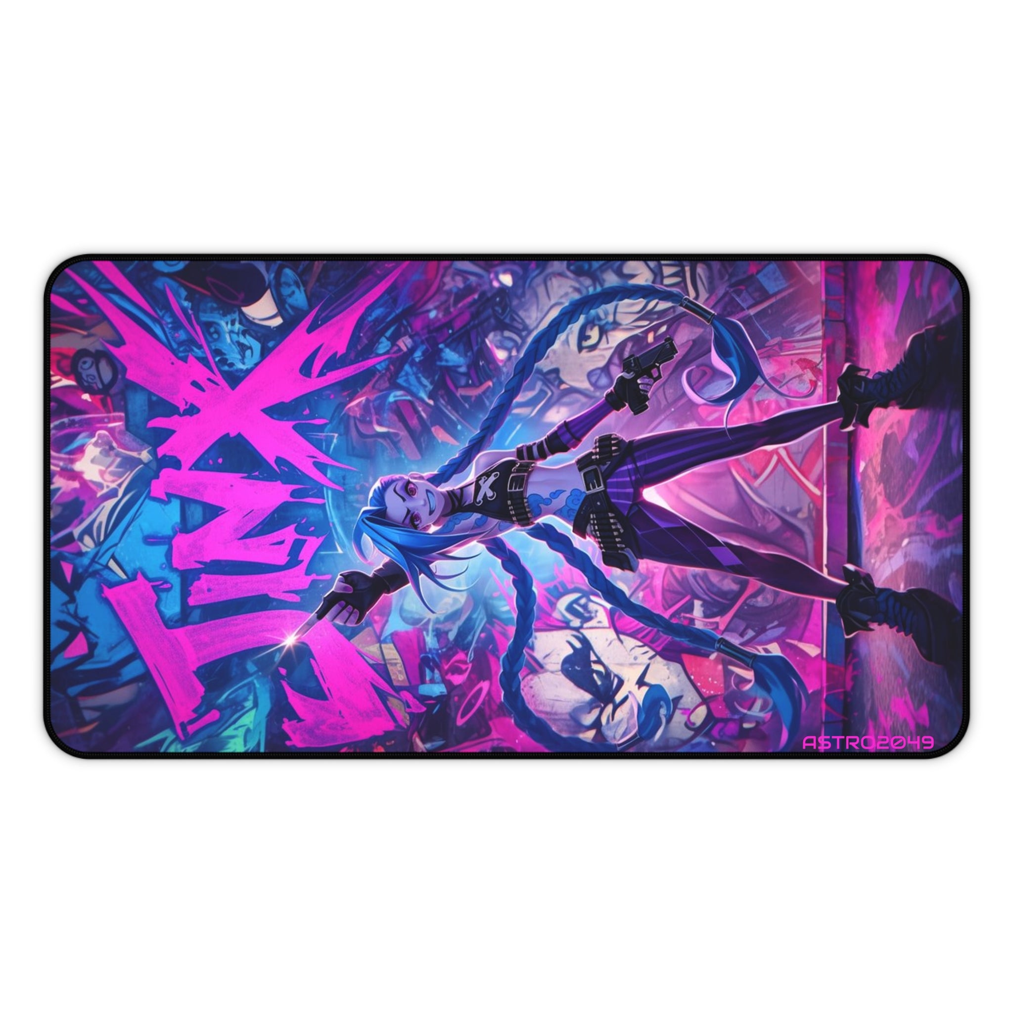 League of Legends - Arcane: JINX - Vibrant Gaming Desk Mat with Colorful Fantasy Art - Perfect for Gamers, Holiday Gifts, and Collectibles