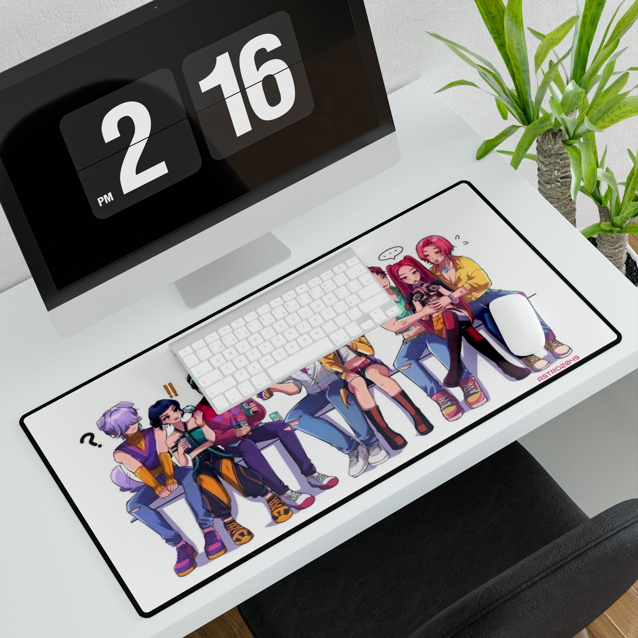 KPop Demon Hunters - HUNTRIX - Anime-Themed Desk Mat, Perfect for Gamers and Office Decor, Notifications Desk Accessory, Cute Desk Organizer
