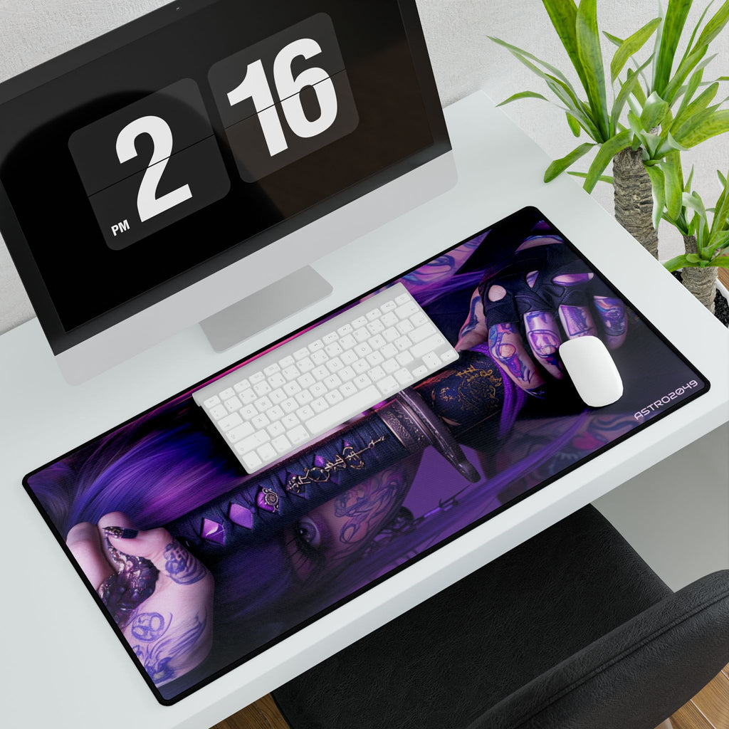 CYBERPUNK - SAMURAI - Vibrant Gamer Desk Mats, Artistic Desk Accessories, Gaming Mouse Pad, Custom Desk Pad, Home Office Decor