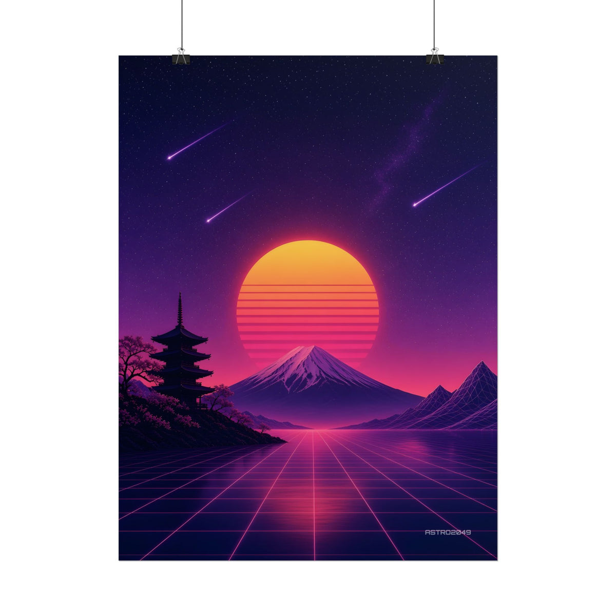 Sunset Pagoda Grid matte poster by ASTRO2049, view 6 of 8