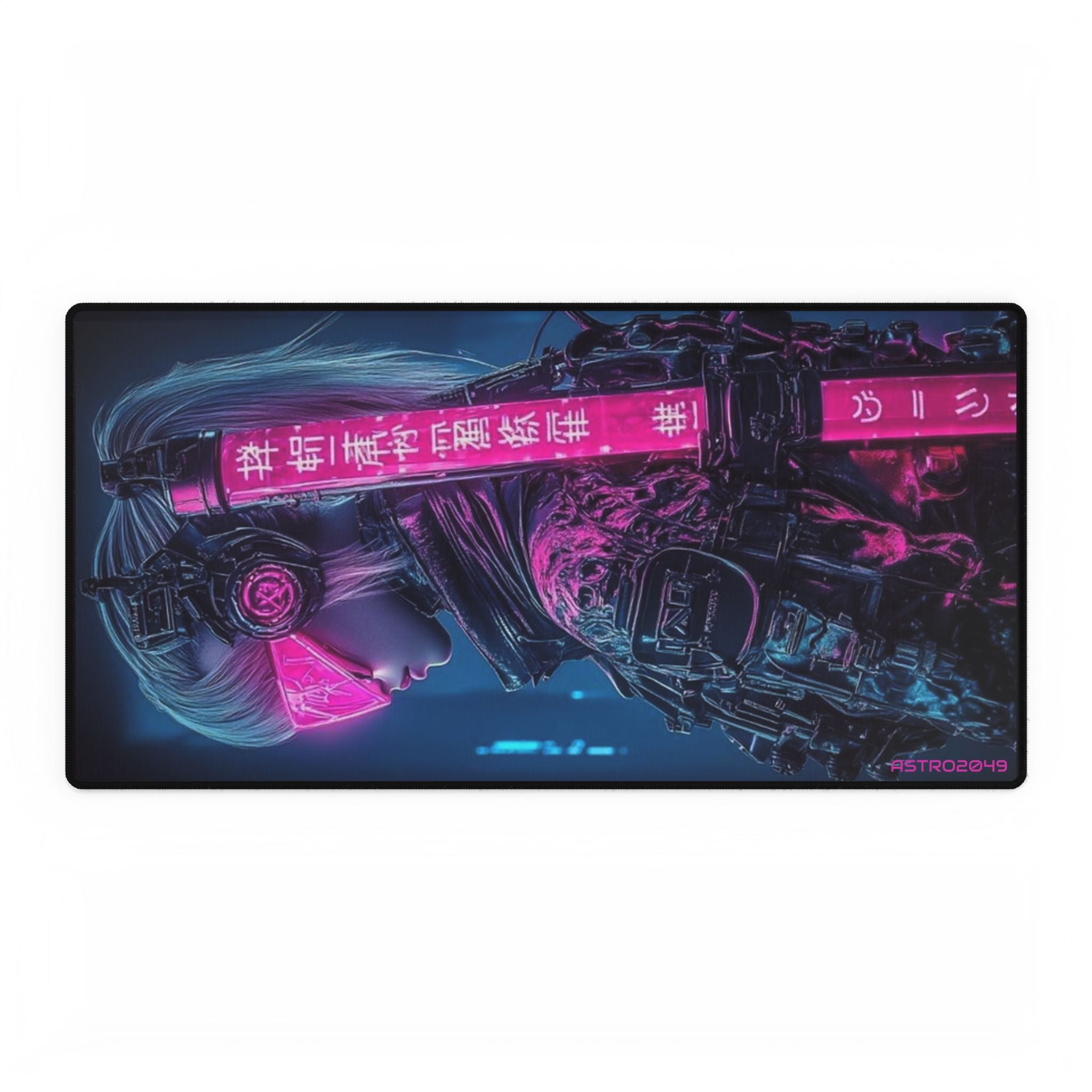 CYBERPUNK - SAMURAI - Futuristic Desk Mats for Gamers, Gaming Desk Accessories, Cyberpunk Mousepad, Stylish Office Decor