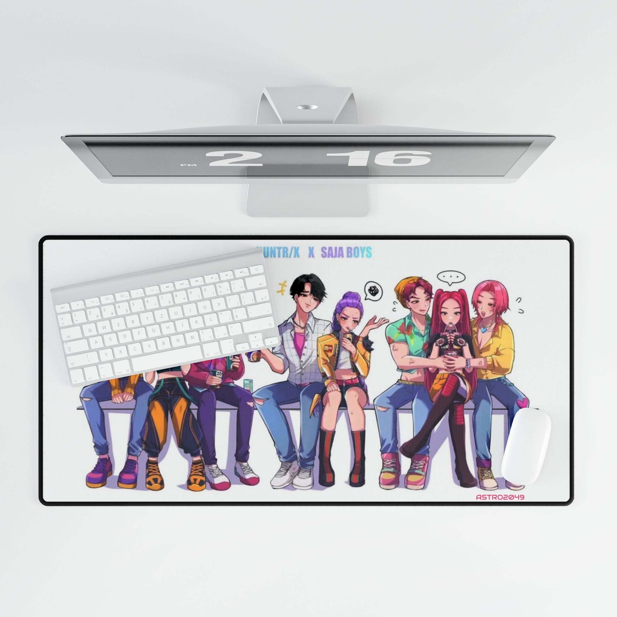 KPop Demon Hunters - HUNTRIX - Anime-Themed Desk Mat, Perfect for Gamers and Office Decor, Notifications Desk Accessory, Cute Desk Organizer