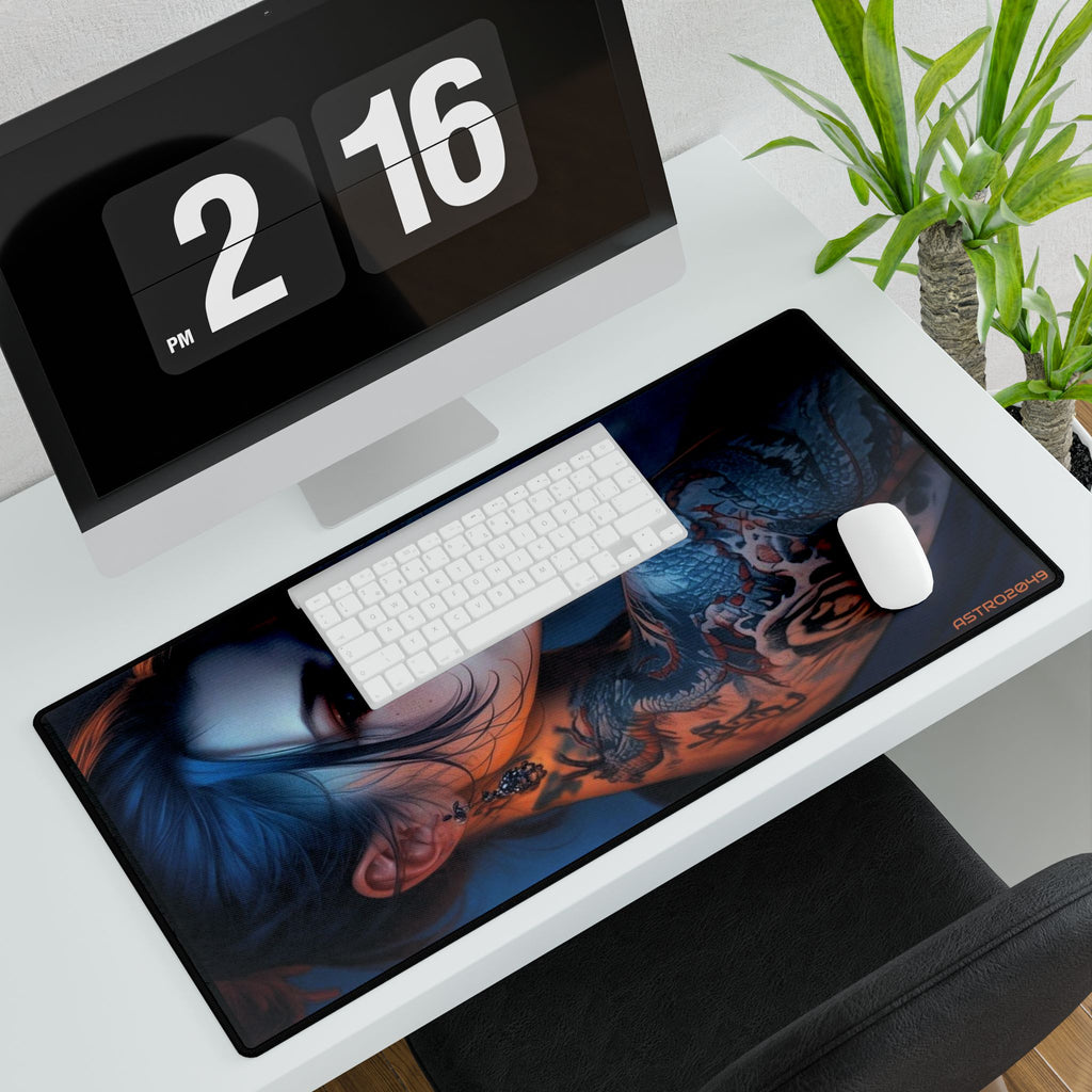 CYBERPUNK - GEISHA - Stylish Desk Mats with Artistic Designs, Gaming Desk Accessories, Office Decor, Personalized Workspace, Unique Gifts