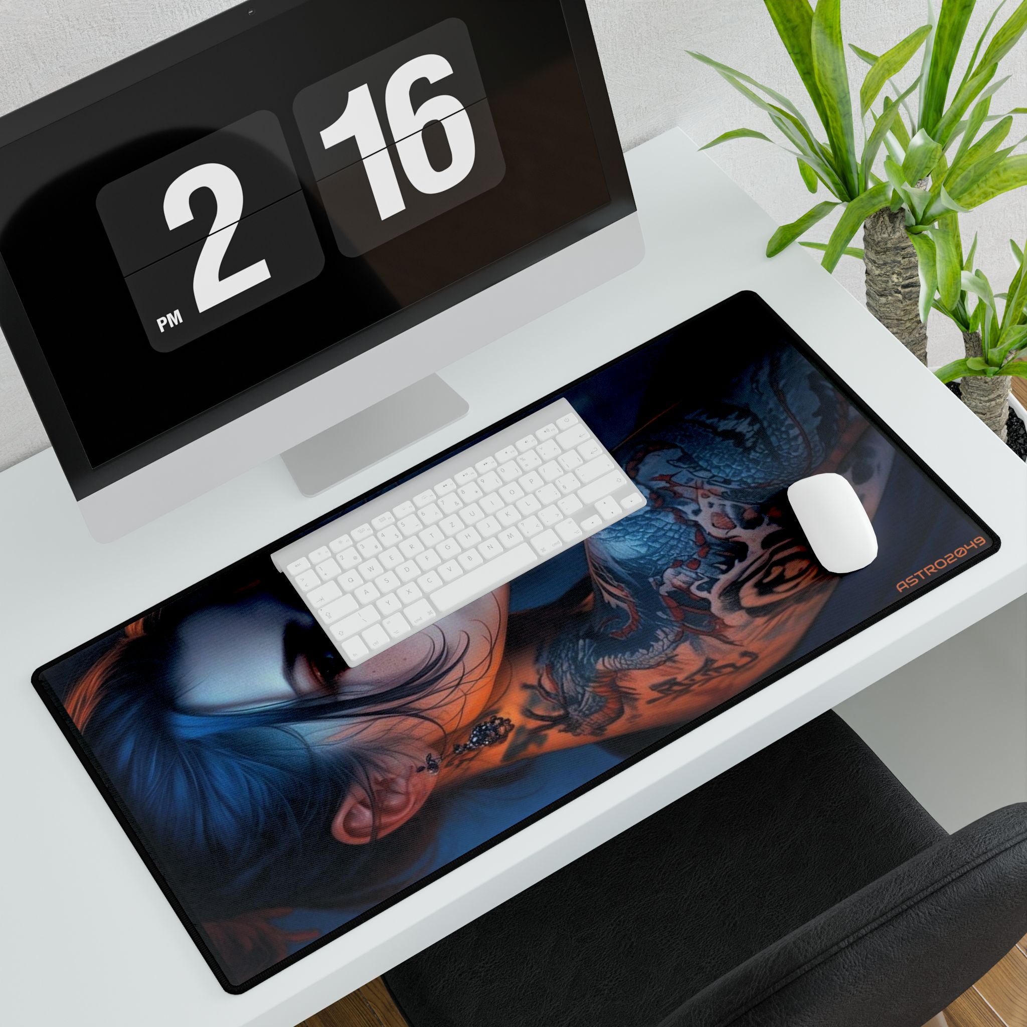CYBERPUNK - GEISHA - Stylish Desk Mats with Artistic Designs, Gaming Desk Accessories, Office Decor, Personalized Workspace, Unique Gifts