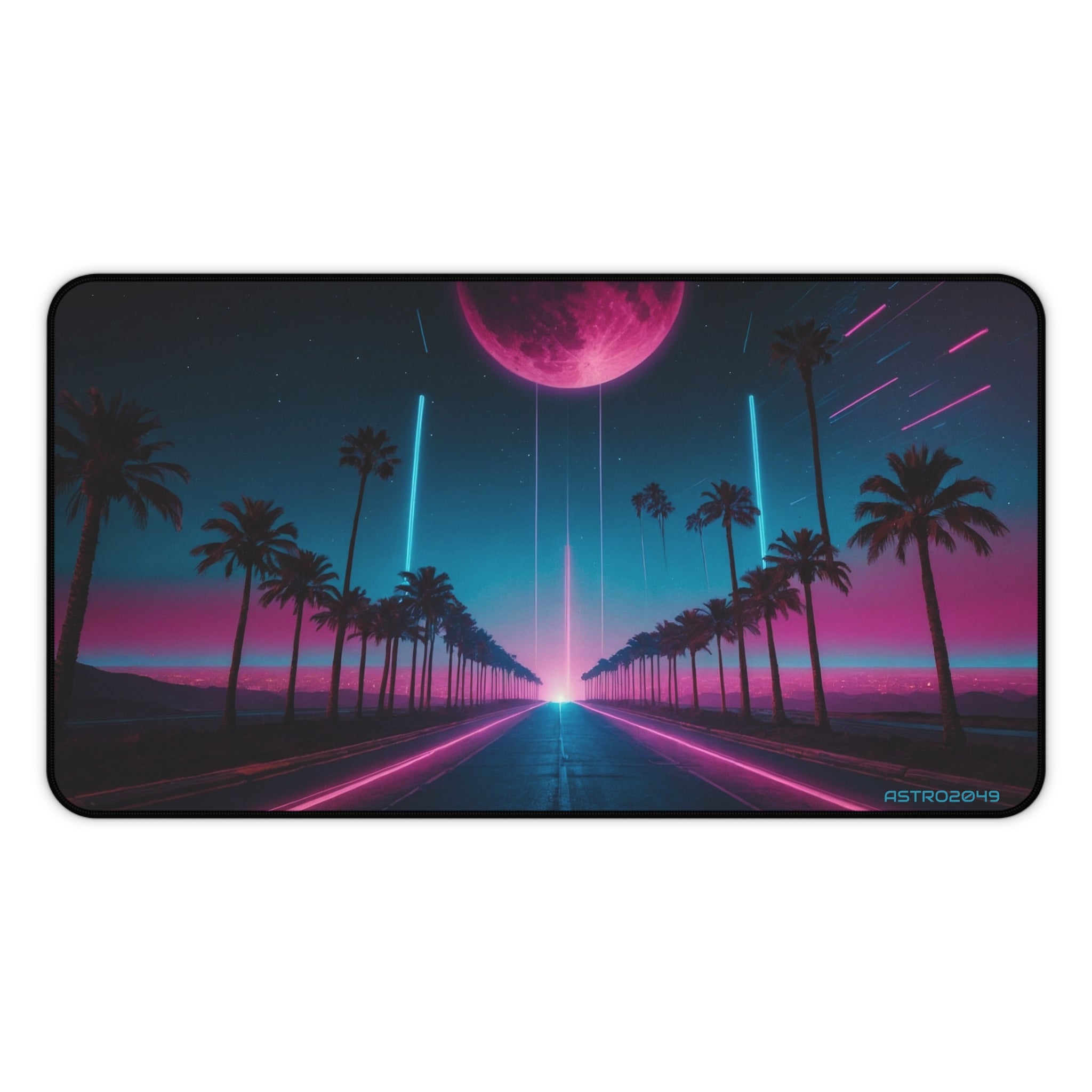 CYBERPUNK - RETROWAVE - Neon Sunset Desk Mat, Retro Gaming Mousepad, Aesthetic Office Decor, Computer Accessory, Home Office Must-Have