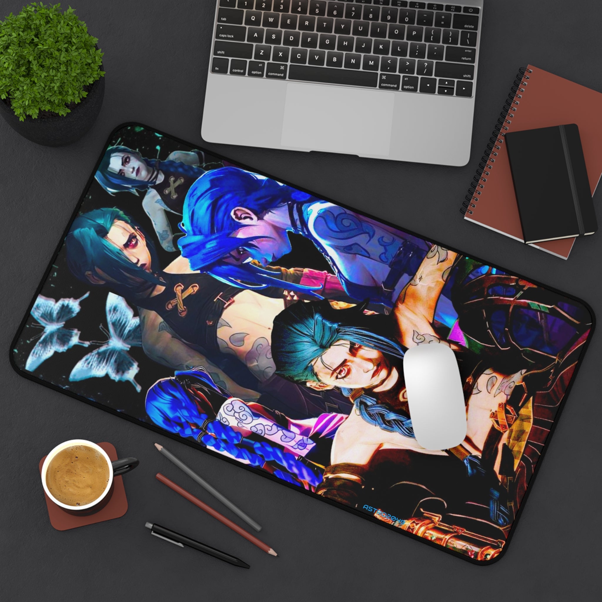 League of Legends - Arcane: JINX - Vibrant Desk Mat with Anime Art, Gaming Desk Accessory, Gift for Gamers, Eco-friendly Desk Pad