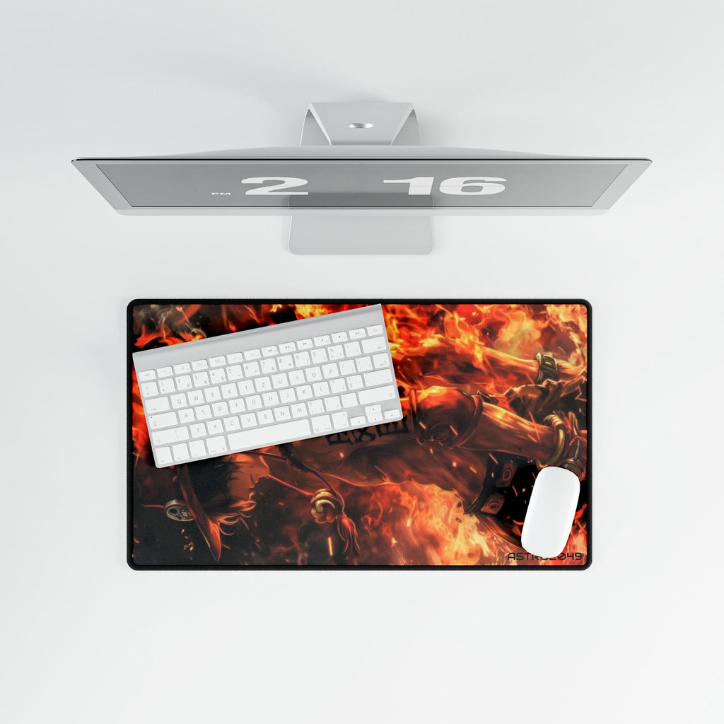 ONE PIECE - ACE - Anime-Inspired Desk Mat for Gaming & Work, Large Desk Pad, Office Decor, Mouse Pad, Unique Desk Accessory, Anime Gifts