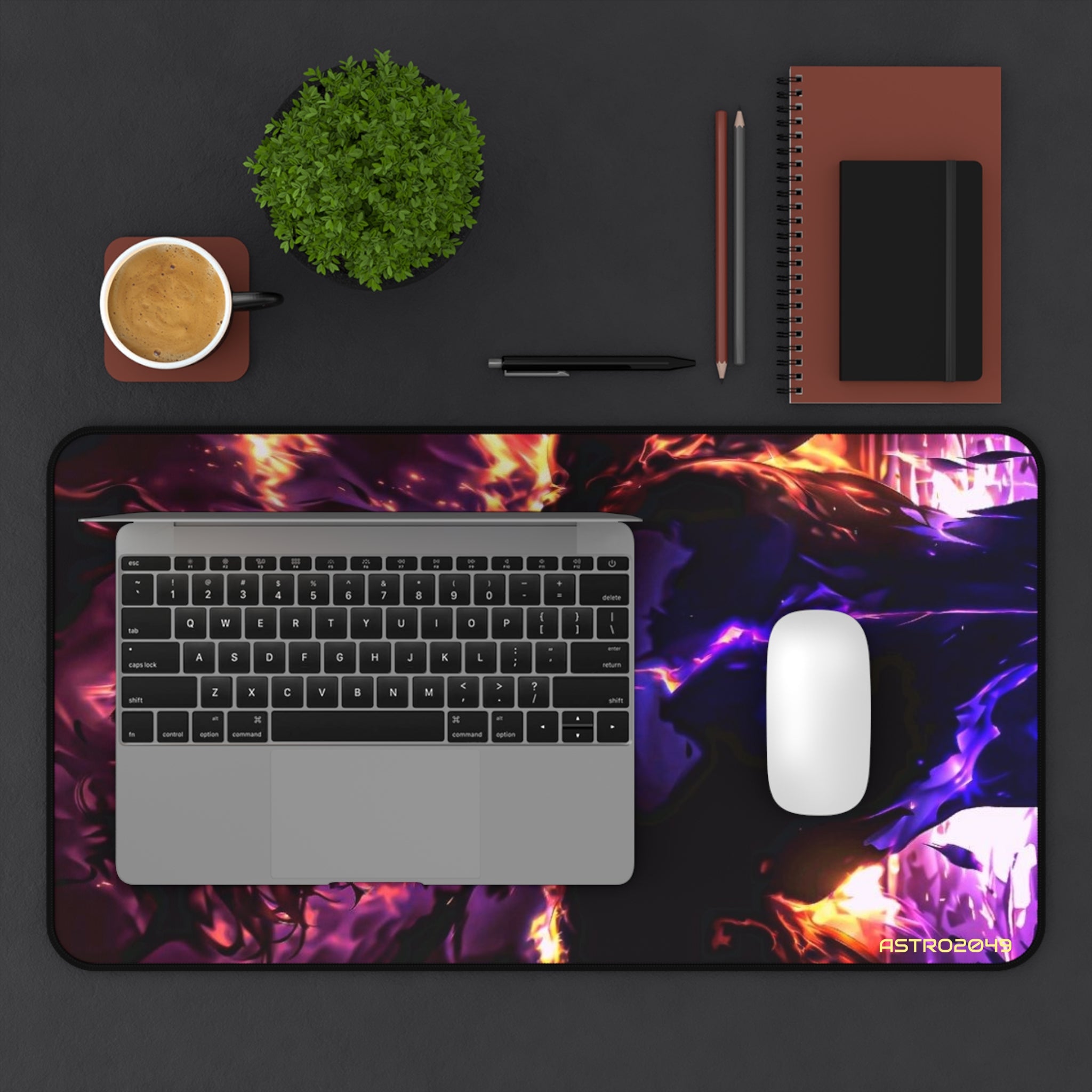 SOLO LEVELING - Sung Jinwoo - ARISE - Futuristic Fire Desk Mat - Gaming Mouse Pad, Office Decor, Unique Gifts for Gamers, Desk Accessories